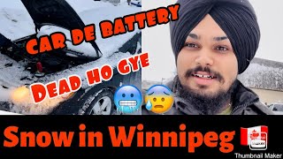 Winters in Winnipeg canada  car battery dead in snow snow vlog in Winnipeg AulakhVlogs0001 [upl. by Ranchod]