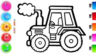 🚜How to Draw a Tractor  Easy Drawing  Step By Step [upl. by Telfer360]