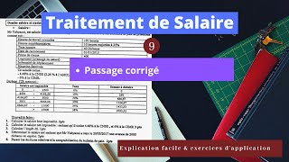 Traitement de salaire partie 9  Passage corrigé [upl. by Norma]