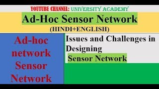 Adhoc Network vs Sensor Network and Issues in Designing [upl. by Atteragram]