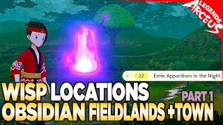 Every Wisp Location in Obsidian Fieldlands amp Jubilife Village  Pokemon Legends Arceus [upl. by Clova234]