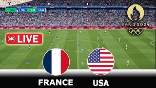 🔴LIVE  FRANCE vs UNITED STATES  Olympic Games PARIS 2024  LIVE MATCH TODAY  PES Gameplay [upl. by Tnarud]