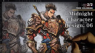 Midnight Character Design Game Character Design Concept Art Tutorial Coloring Photoshop 22 06 [upl. by Kcerred]