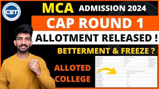 MCA Cap Round 1 Allotment Released  How to Check MCA Cap Round 1 Result 2024 [upl. by Alegnatal602]