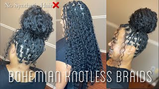 The BEST Hair For Boho Knotless Braids  Using ONLY 100 Human Hair  No Synthetic Hair  YWigs Hair [upl. by Paine]