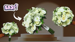 Creating Stunning Round Bridal Bouquet  DIY Round Bouquets for Weddings [upl. by Ode]