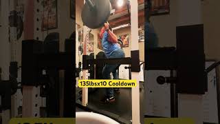 120924 squat 135lbsx10 Cooldown 60 motivation fitness squatchallenge [upl. by Giverin]