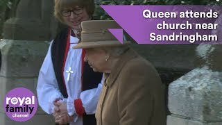 Queen attends church service near Sandringham without the Duke of Edinburgh [upl. by Lil]