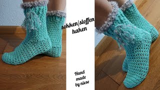 Haak Tutorial  SloffenSokken haken 28 [upl. by Seaden]