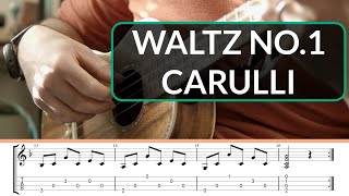 Waltz OP121 no1  F Carulli  Ukulele Fingerstyle Tab  Grade 1 [upl. by Bernstein]