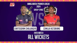 All Wickets  Chattogram Challengers vs Comilla Victorians  30th Match  Season 10  BPL 2024 [upl. by Alcina]