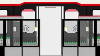 SMRT Alstom Movia R151 North South Line  Door Animation [upl. by Hughes]