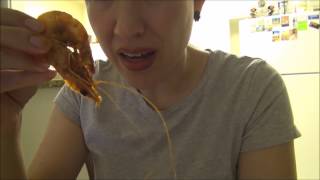 SassESnacks ASMR Cajun Shrimp  Eating Sounds  Early Video [upl. by Novyad]