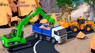 Excavator Dump Truck find 100 Million Year Old Dinosaur Fossil  3D Construction VehiclesVehicles [upl. by Reddy]