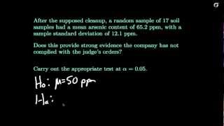 Hypothesis Tests on One Mean A t Test Example [upl. by Adekahs703]