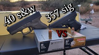 40 sampw VS 357 sig in Ballistics Gel [upl. by Atikam797]