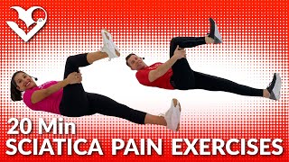 20 Min Sciatica Pain Relief Exercises  Sciatica Treatment and Stretches for Sciatic Nerve Pain [upl. by Shevlo]