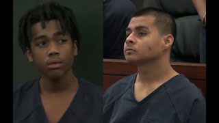 Las Vegas teens accused in intentional hitandrun death of bicyclist plead not guilty [upl. by Nannarb]