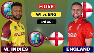 West Indies vs England Live  3rd ODI  WI vs ENG Live  Scores amp Commentary cricketlive [upl. by Amato]