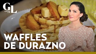 ¡Waffles de durazno paso a paso Receta de Paulina Abascal [upl. by Macgregor]