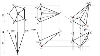 Pentagonal pyramid is resting on one of its triangular face in the Vertical Plane [upl. by Sibeal]