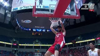 Hapoel Jerusalem Dunks in Hapoel Jerusalem vs Hapoel Afula [upl. by Leler]