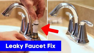 Fix a Leaky Bathroom Faucet  Replace Faucet Cartridge  Quick amp Easy Home Repair [upl. by Oal161]