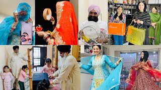 SOHRA DAD PONCH GAYE INDIA FAMILY KOL  PEHLA KARWACHAUTH  SAMTA NEWLY WEDDED BAHU  INDER amp KIRAT [upl. by Fitting]