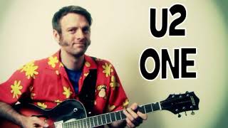 U2 One Guitar Chords Lesson amp Tab Tutorial [upl. by Aissatsan]