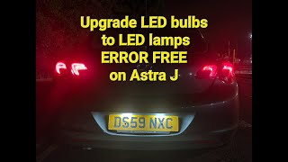 Upgrade LED bulbs to LED lamps CANBUS error free on your license plate lights VauxhallOpel ASTRA J [upl. by Collier]