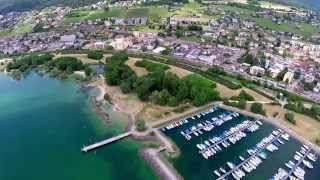 Flying along the vibrant shores of Lake Neuchâtel [upl. by Ruphina]