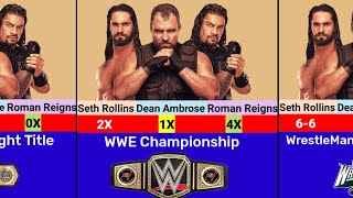 Roman Reigns vs Dean Ambrose vs Seth Rollins WWE Achievements [upl. by Eselahc]