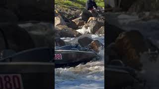 Extracts Weir Avon Descent 2024 mini jet boat flipped over one occupant was flown to hospital [upl. by Yentuoc]