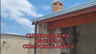 COMO FAZER A CHAMINÉ DA CHURRASQUEIRA QUADRADA CAIXOTE PARA REVESTIMENTO COM PORCELANATO [upl. by Tiga433]