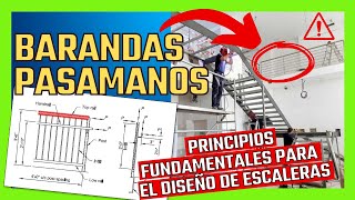 Diseño de Barandas y Pasamanos  Cálculo de Escaleras Metálicas [upl. by Berrie]