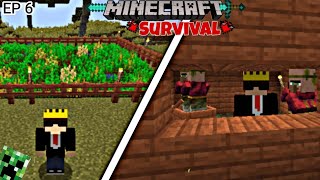 Minecraft Survival in food resources in villager safe EP 6 😰 [upl. by Novel]