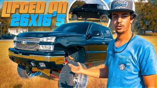 The BADDEST Lifted Silverado  CAM  26x16’s Remington Edition [upl. by Irtimid]