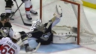 Fleury makes an insane glove save [upl. by Aynotak]