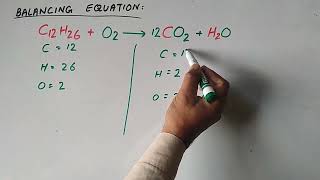 How to balance C12H26O2CO2H2O Combustion of C12H26 [upl. by Asirrom]