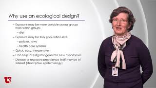 MDCRC 6010 Epidemiologic Study Designs Designs Ecological Studies 20192019 [upl. by Andee]