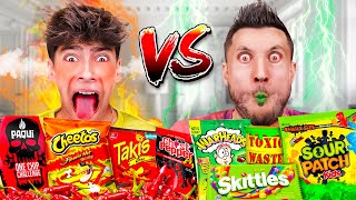 EATING The Worlds Spiciest Vs Sourest Foods [upl. by Gitlow]