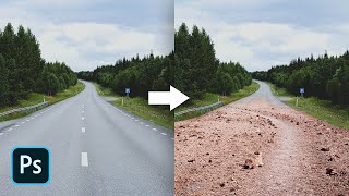 Photoshop Tutorial  Dirt Road Effect in Photoshop [upl. by Jayne380]