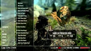 Skyrim Sabre Cat Armor and Weapons [upl. by Davena]