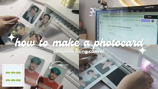 🍄 how to make a photocard template using canva stepbystep  free template [upl. by Rolecnahc]