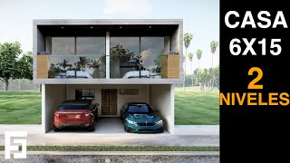 CASA MODERNA 6X15  HOUSE DESIGN 6X15 [upl. by Smailliw]