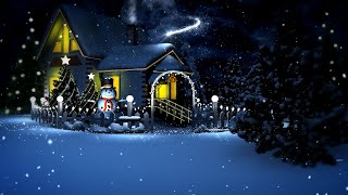 Animated Christmas Card Template  Cosy Christmas Cabin [upl. by Annovad]