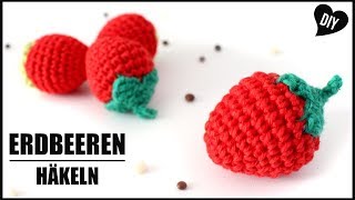 Erdbeere häkeln  Obst Häkelanleitung  Amigurumi DIY by Pfirsichteufel [upl. by Corliss]