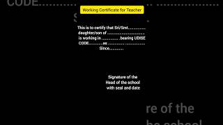 WORKING CERTIFICATE FOR TEACHER HOW TO WRITE CERTIFICATE FORMAT SAMPLEcertificate application [upl. by Nanerb138]