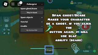 Slap Battles Script  Poltergeist Ability Spam  Read Description [upl. by Muna]