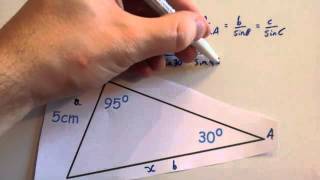 Sine Rule missing sides  Corbettmaths [upl. by Katha]